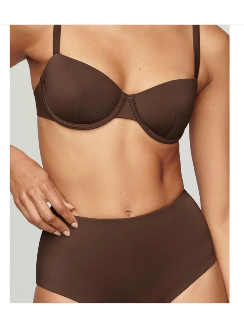 CUUP The Balconette Earth Brown Flattering Bikini Set, Large